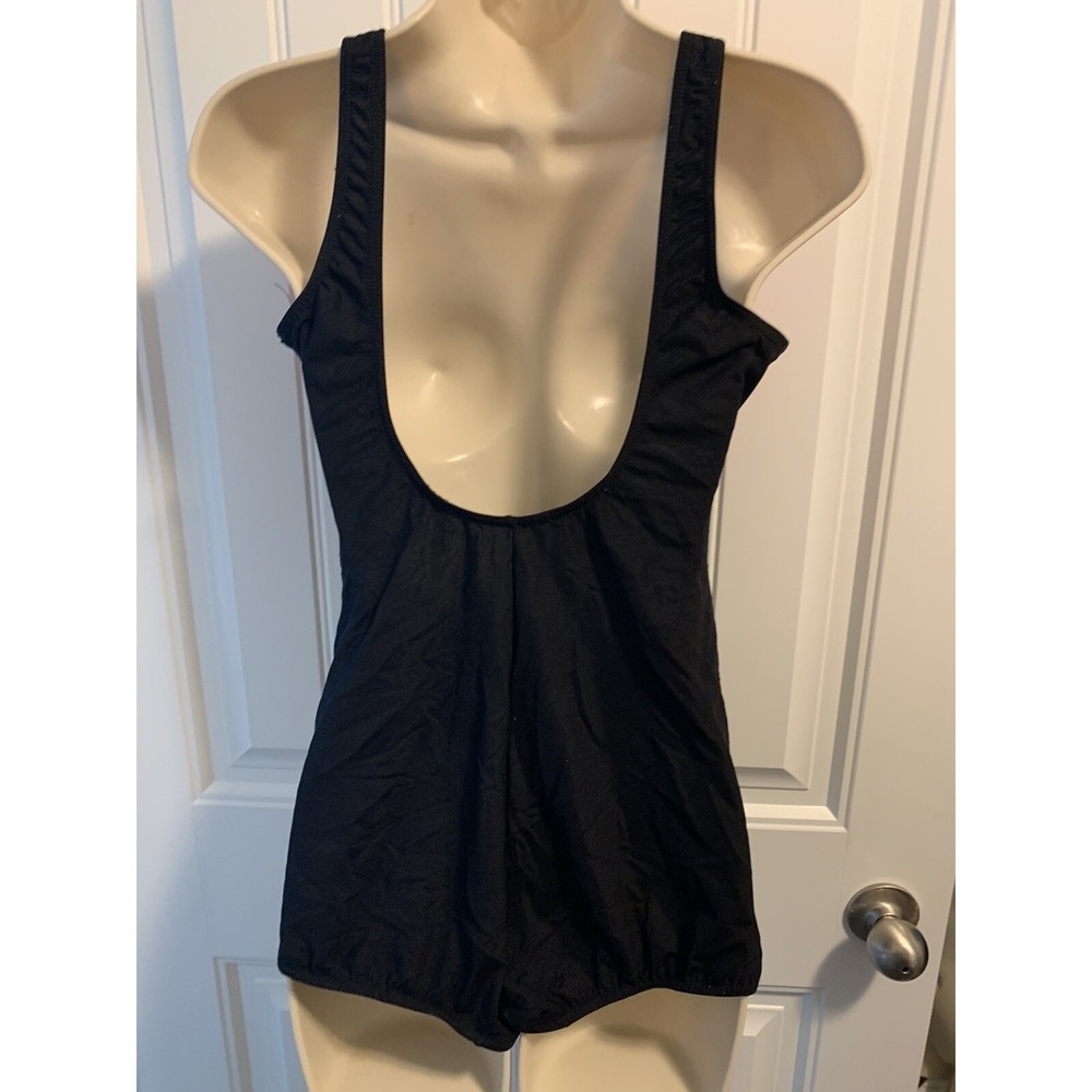 Vintage Baltex Body ID One Piece Swimsuit Skirted Skirt Size 12 Black 067 - Picture 2 of 5